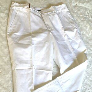 Woman's White Pants "Lauren" by Ralph Lauren  Straight Leg /Buckle